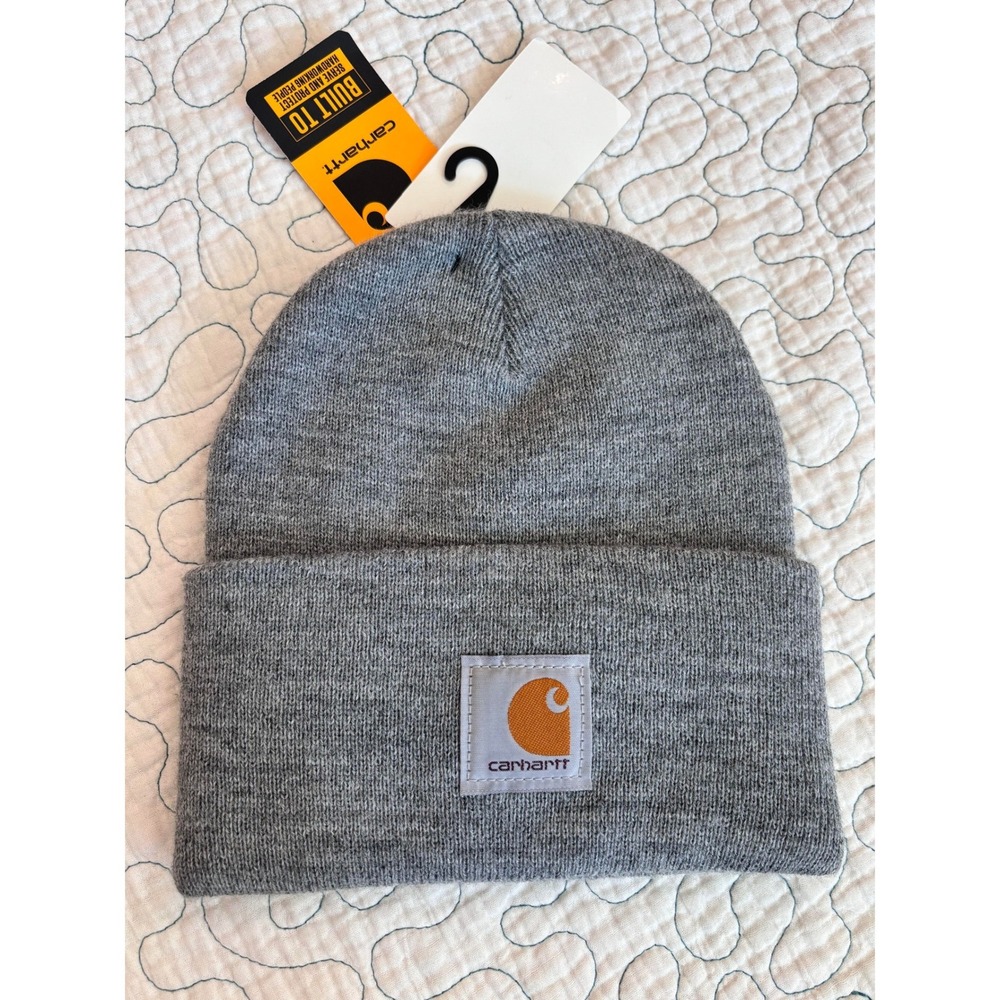 Carhartt A18 Knit Cuffed Beanie Heather Gray Mens One Size